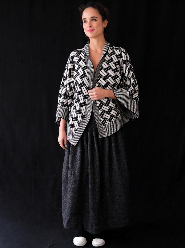 Ensemble Veste kimono Jacquard et Jupe longue